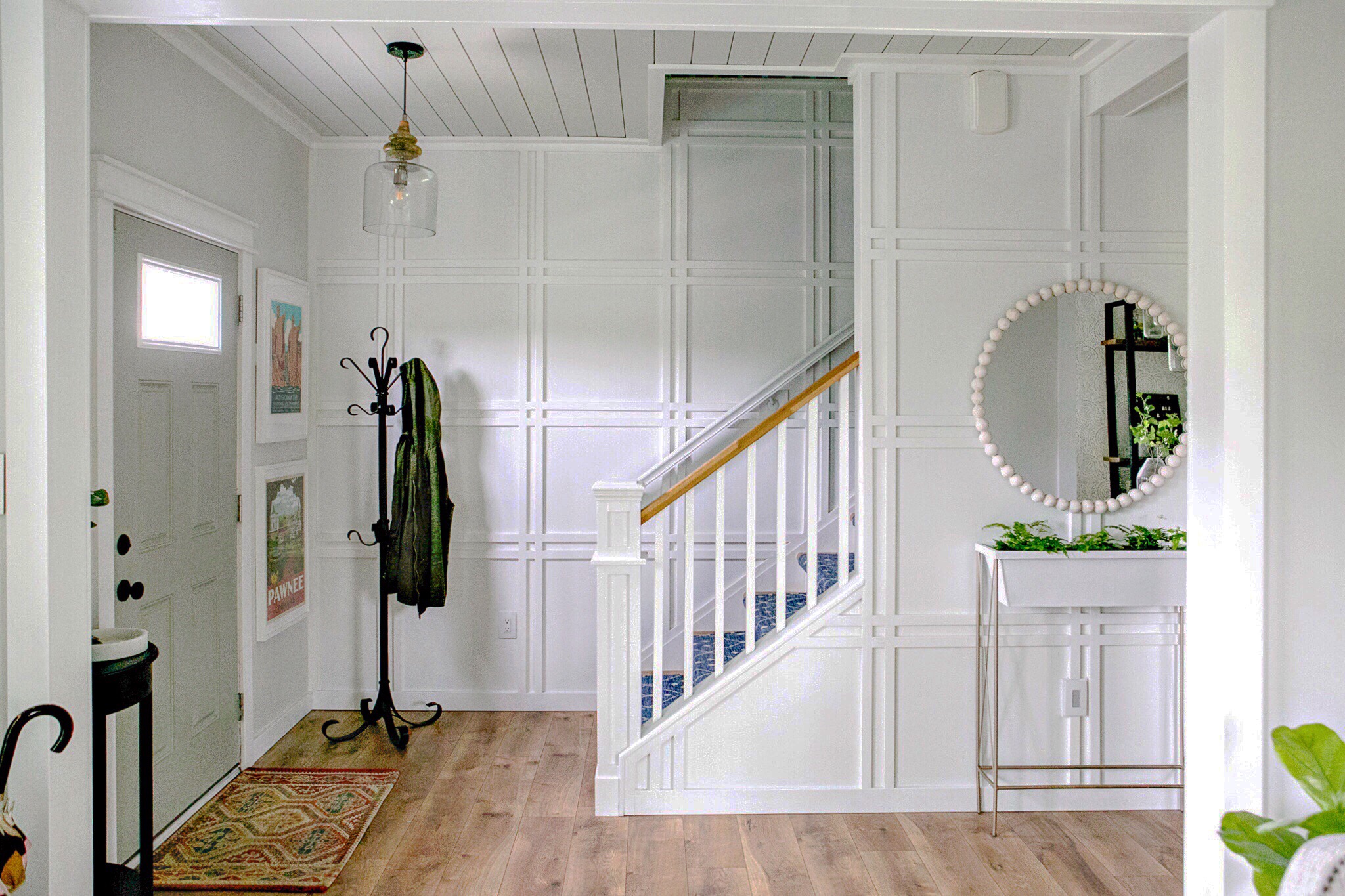 Stenciled Stair Trend Creates the Perfect Entryway Decor - Stencil Stories