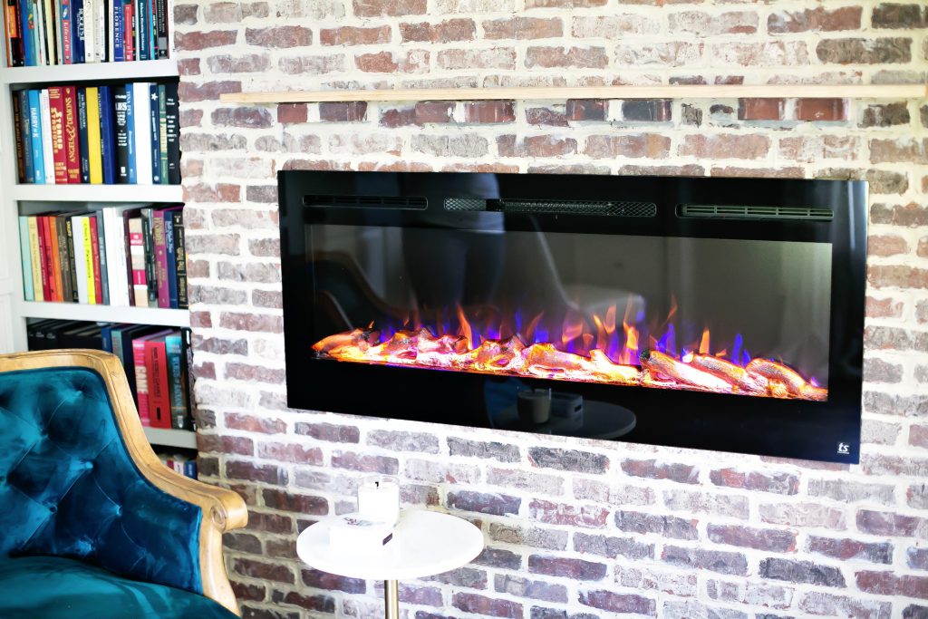 Brick electric deals fireplace